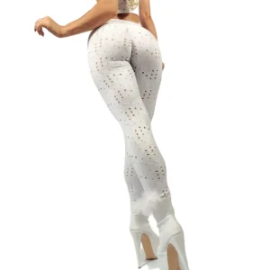 Calza Broderie Calada de Microfibra de Lycra