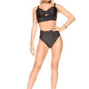 Culote cintura Alta-linea Retro a lunares de lycra Estilo Pin Up