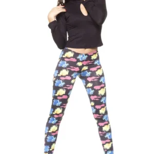 Calza multicolor Drapeada en la Cola Con Efecto Push Up